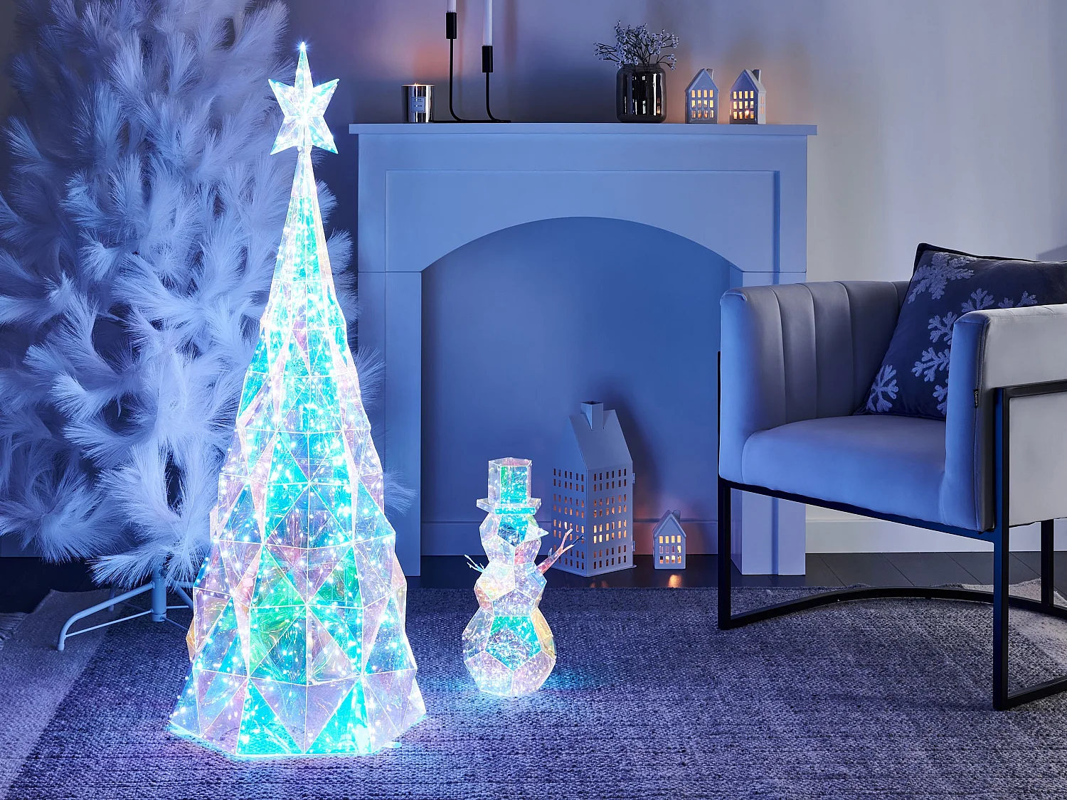 Décoration extérieure LED ICELAND Arbre de Noël 120 cm Multicolore