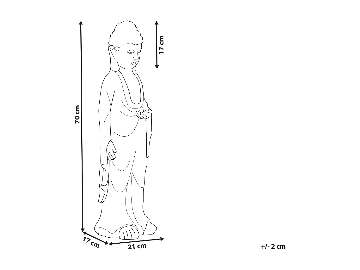 Dekofigur Buddha grau 70 cm THOIRY