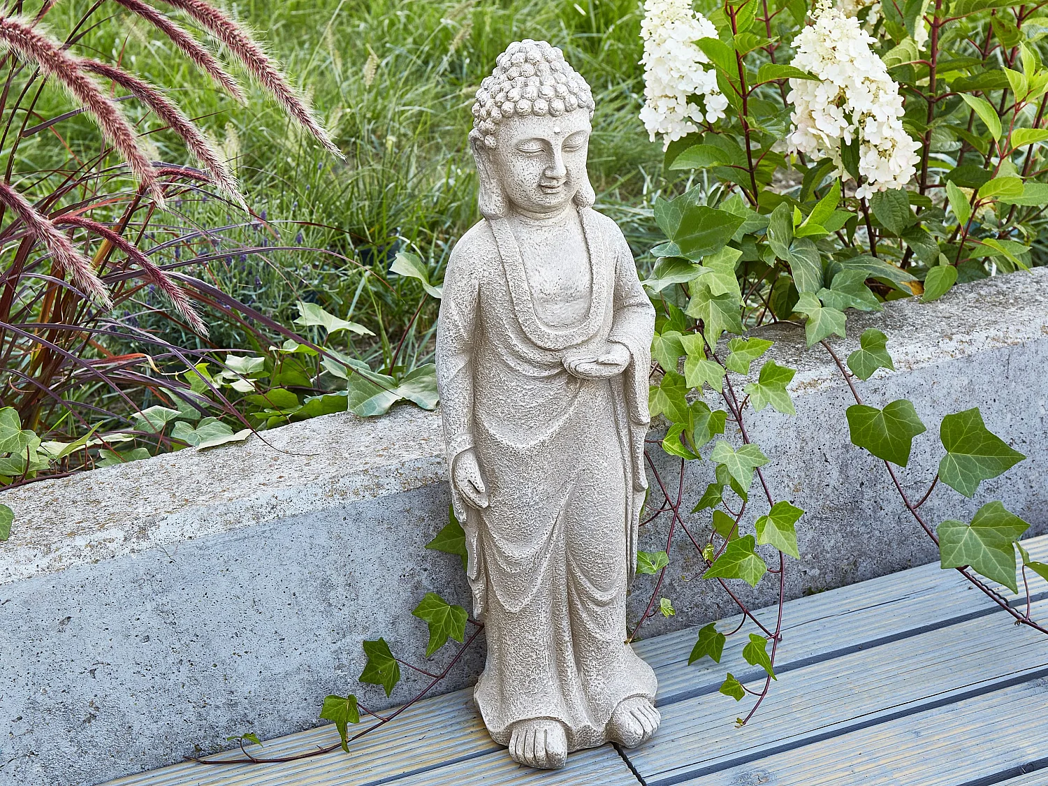 Dekofigur Buddha grau 70 cm THOIRY