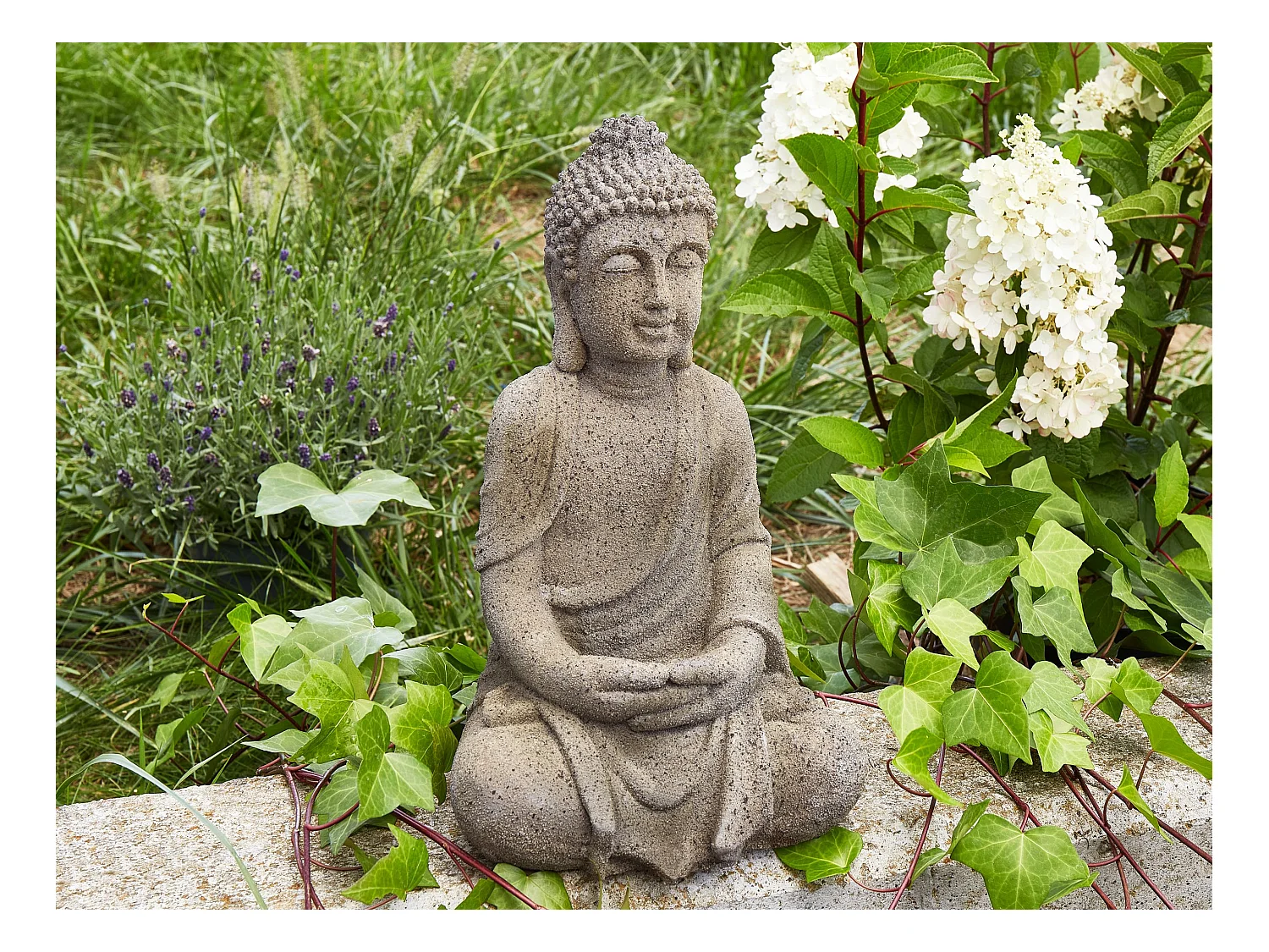 Dekofigur Buddha grau 41 cm VALLOIRE
