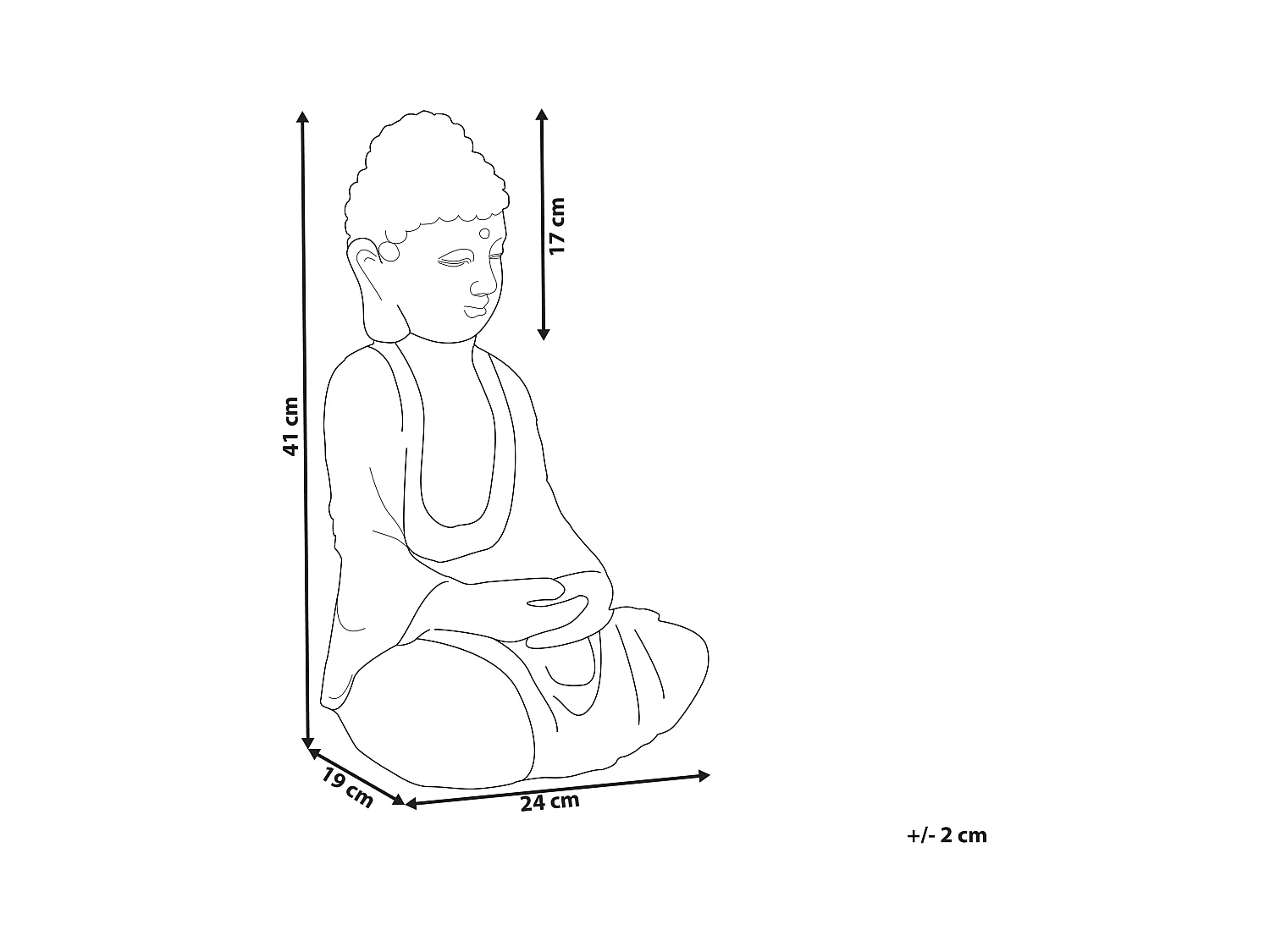 Dekofigur Buddha grau 41 cm VALLOIRE