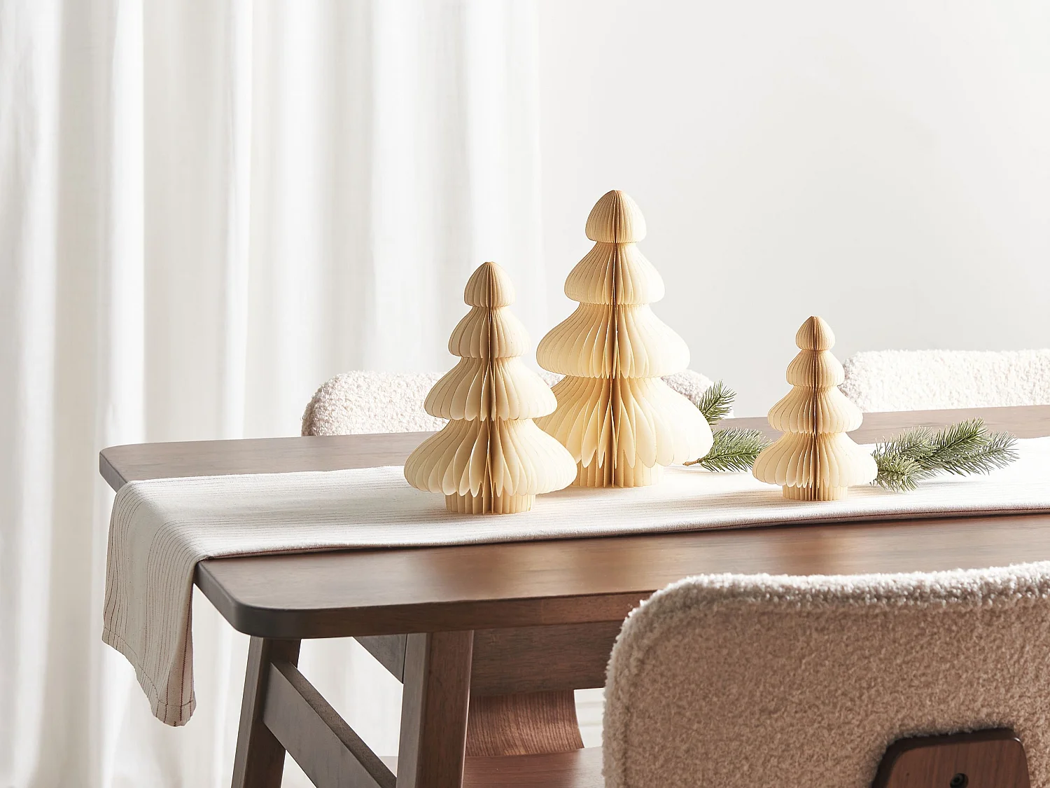 Lot de 3 sapins de Noël décoratifs beige NILGIRI