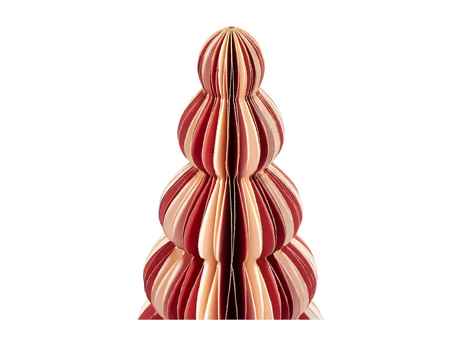Lot de 3 sapins de Noël décoratifs beige et rouge DHAULAGIRI
