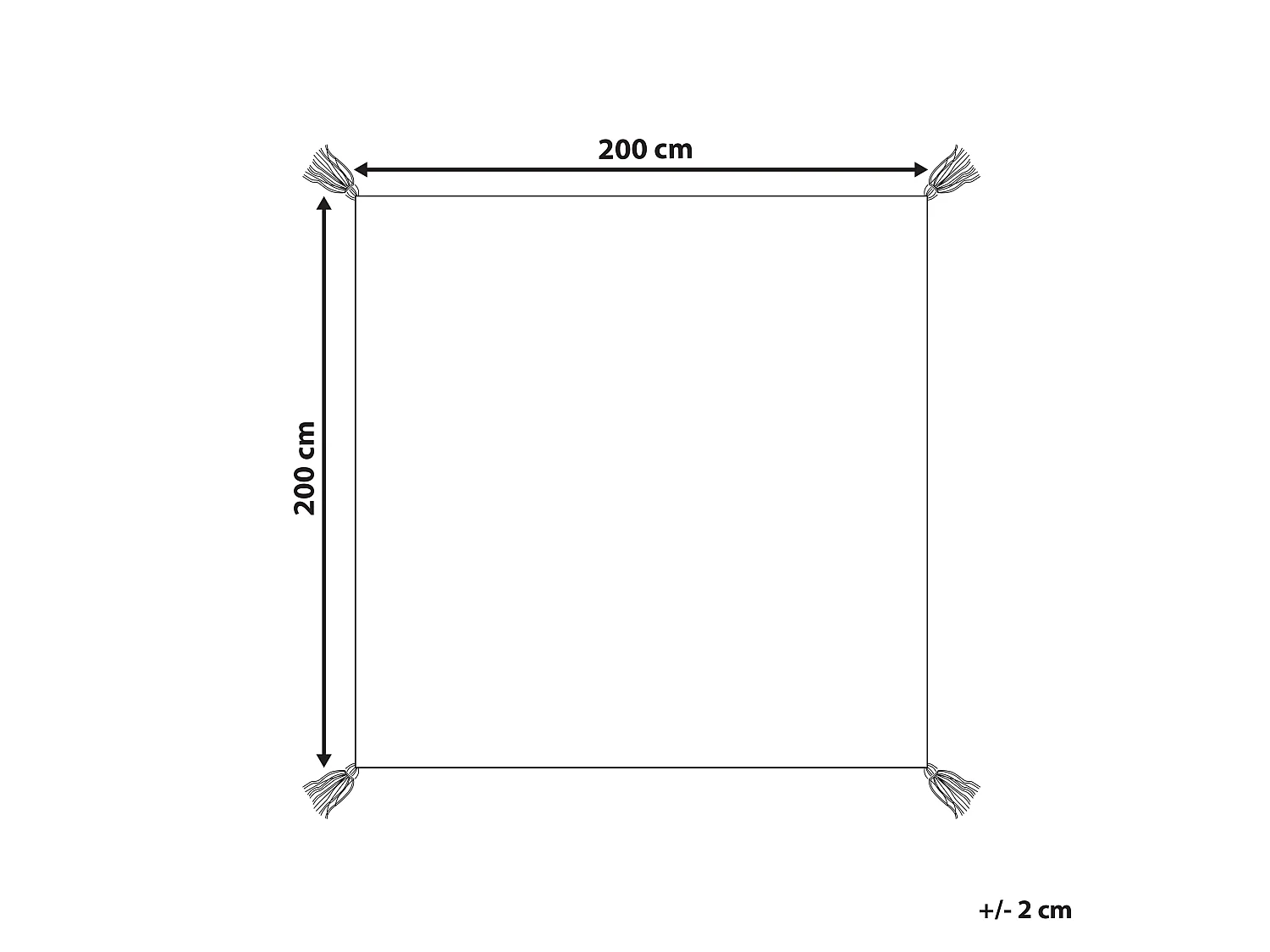 Picknickkleed DILBAR 200 x 200 cm Rood