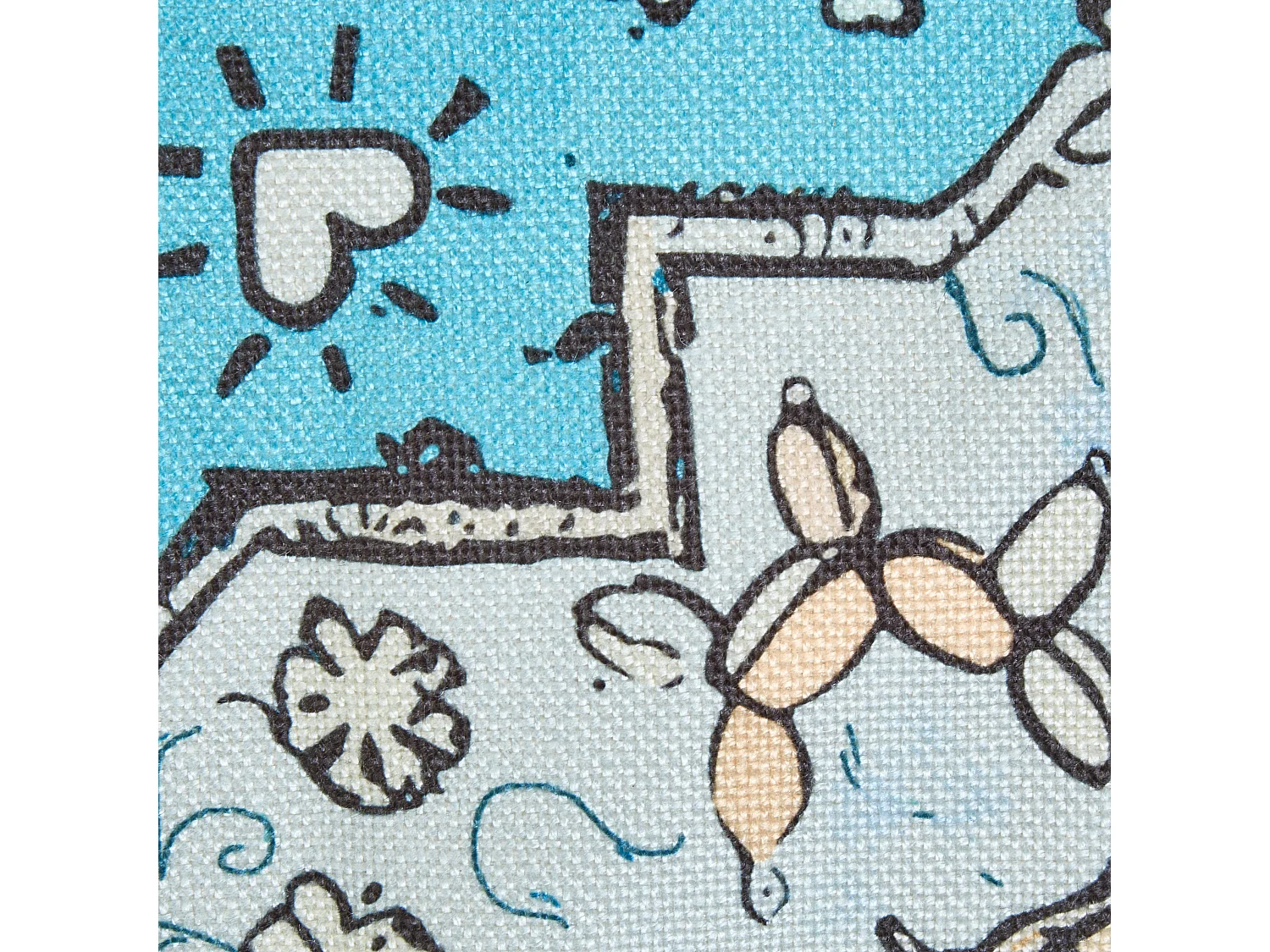 Picknickdecke blau 200 x 200 cm isoliert Quasten orientalisches Muster Kotla