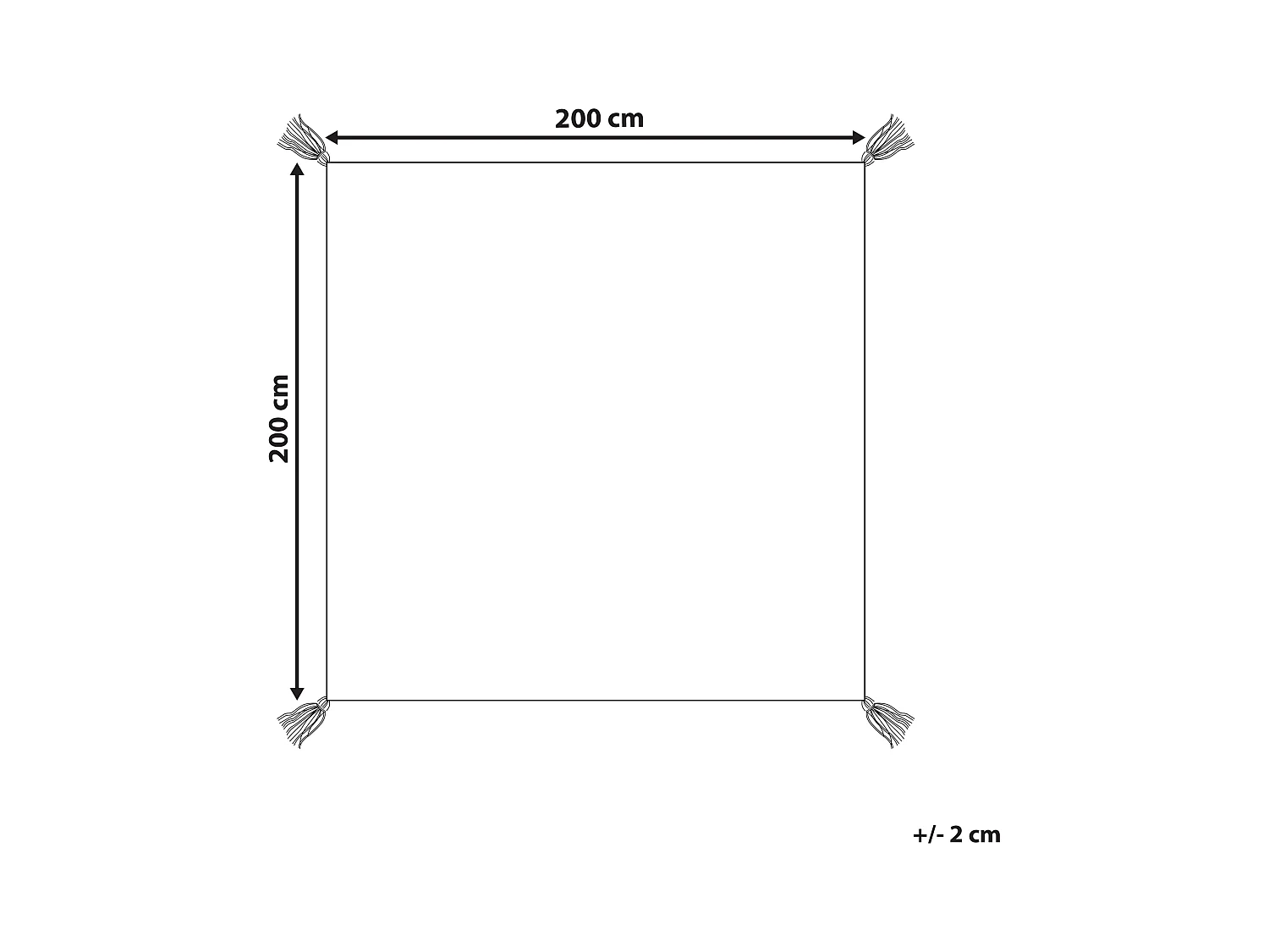 Picknickdecke blau 200 x 200 cm isoliert Quasten orientalisches Muster Kotla