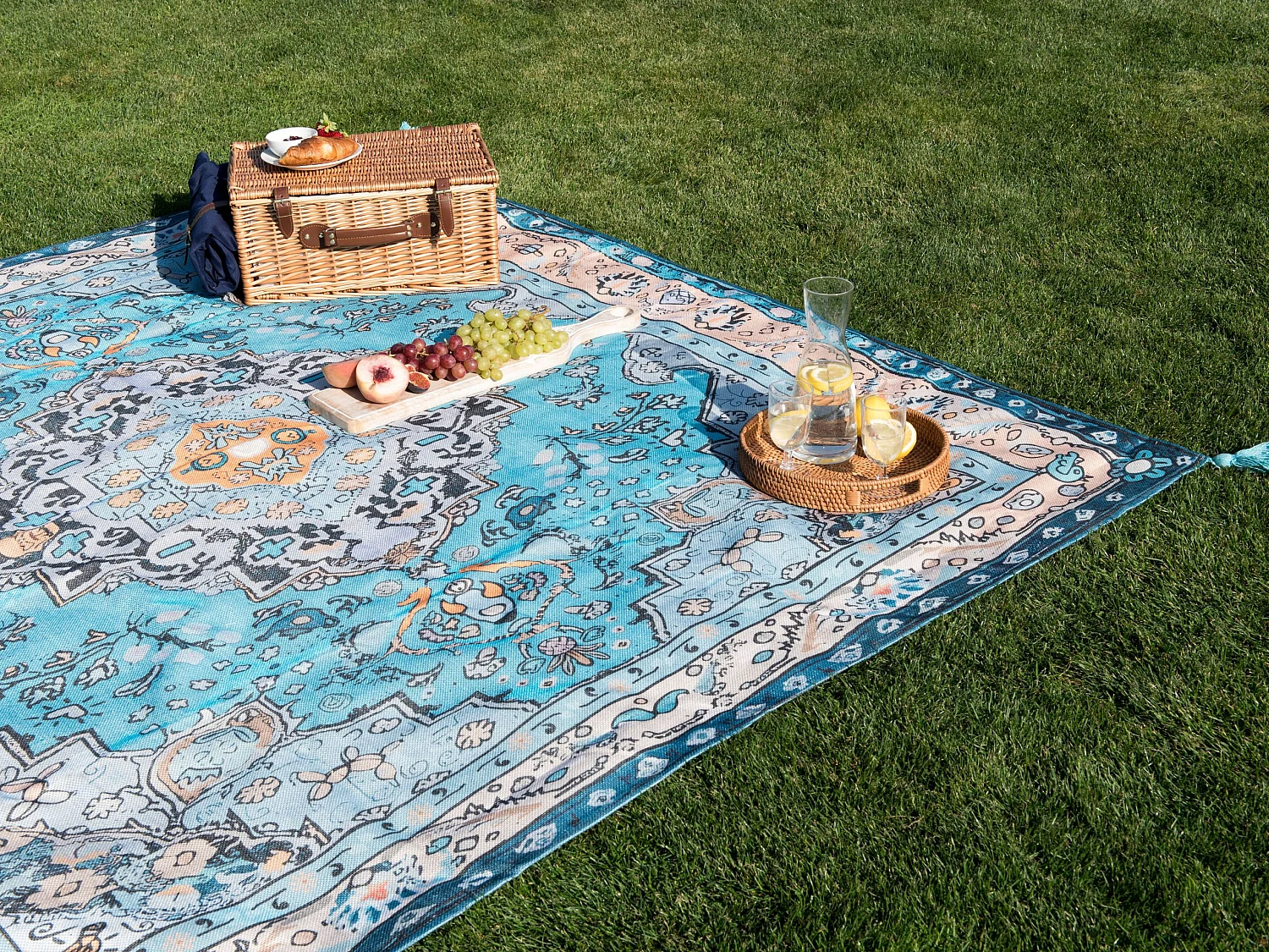 Couverture de pique-nique KOTLA 200 x 200 cm Bleu