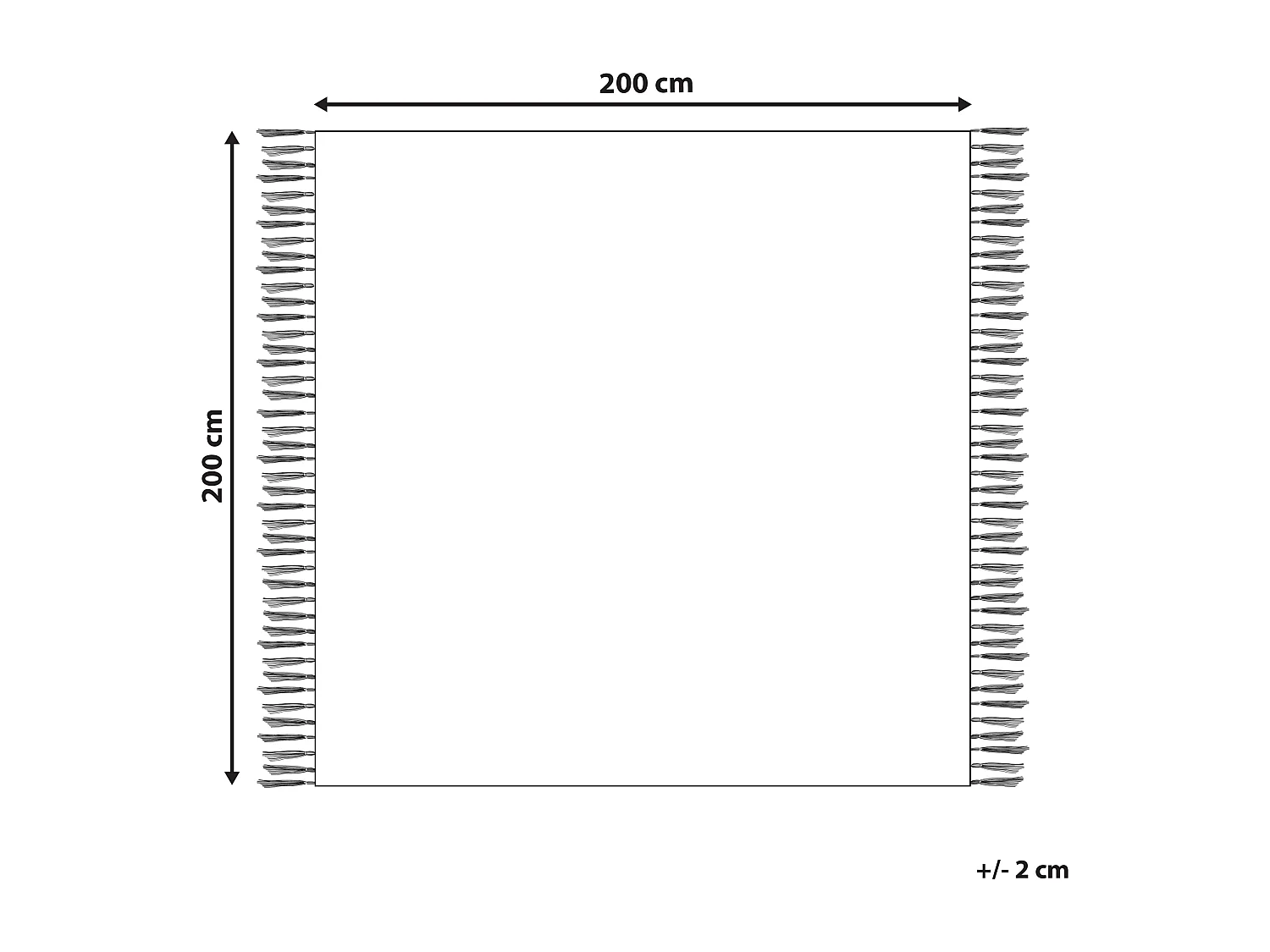 Picknickdecke Baumwolle gelb 200 x 200 cm isoliert Fransen Boho Design Asni