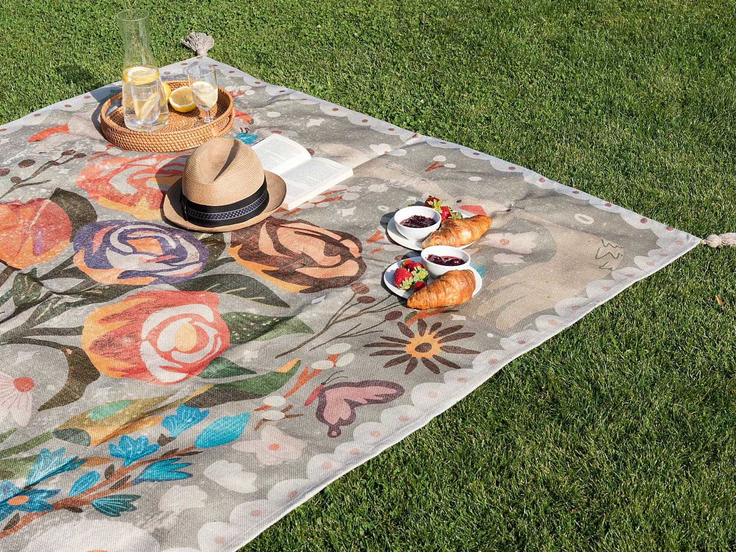 Couverture de pique-nique BANDOWALI 200 x 200 cm Multicolore
