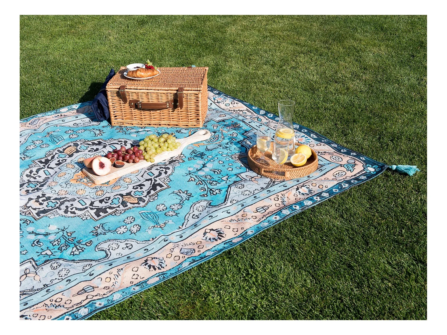 Couverture de pique-nique KOTLA 150 x 200 cm Bleu