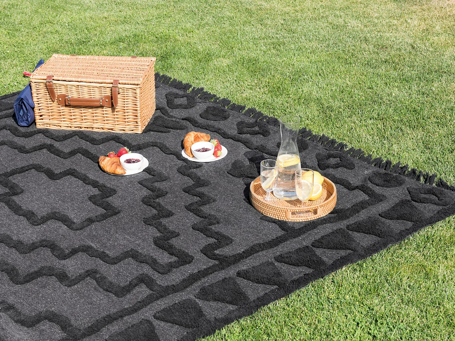 Couverture de pique-nique GACHINA 200 x 200 cm Gris