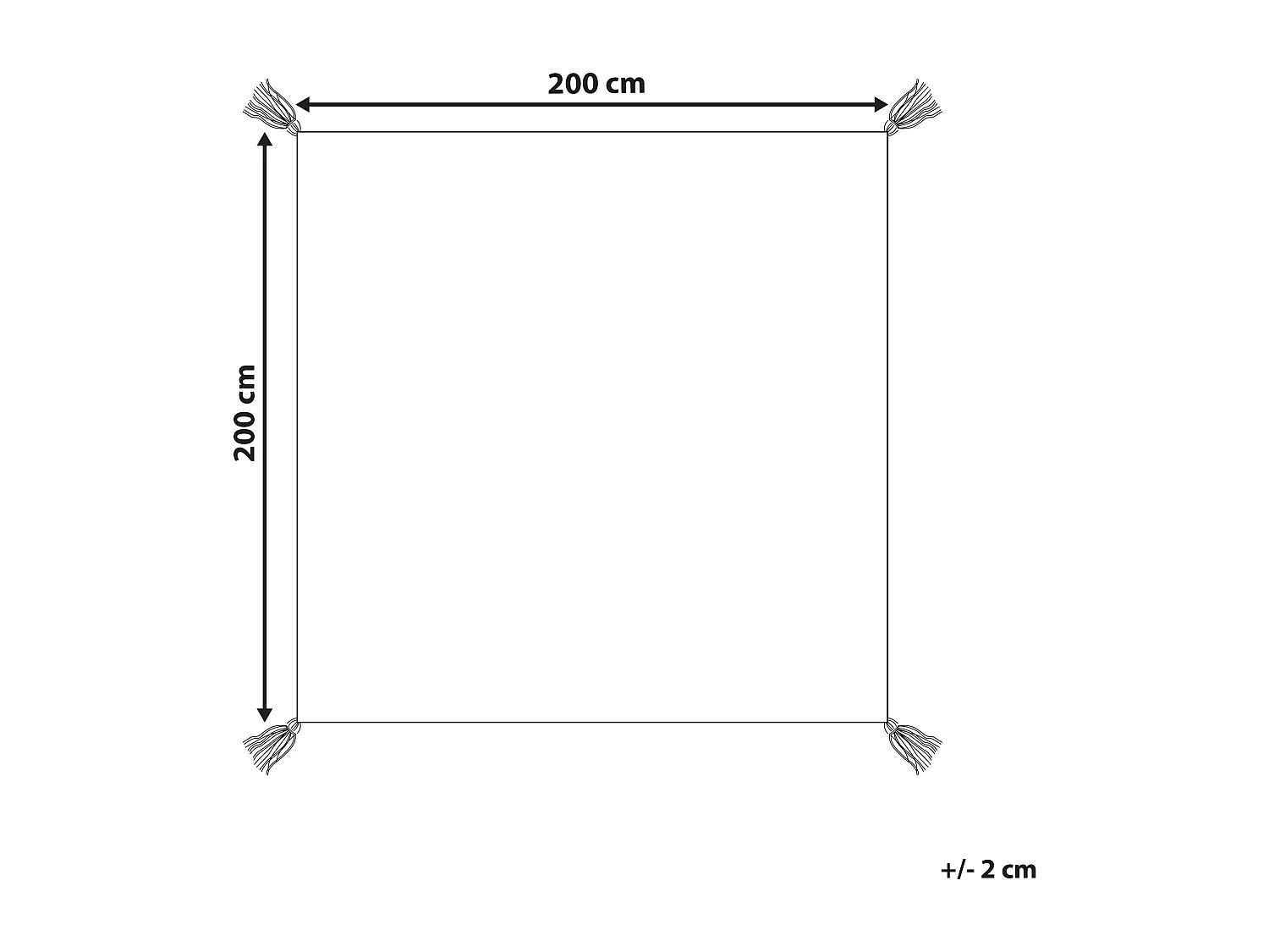 Picknickdecke bunt 200 x 200 cm isoliert Quasten geometrisches Muster Kambar