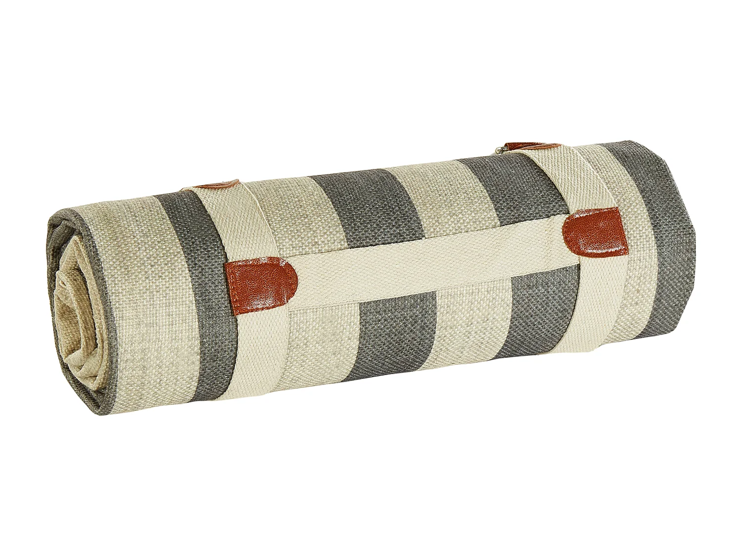 Manta de picnic 150 x 200 cm beige y gris MOUZA