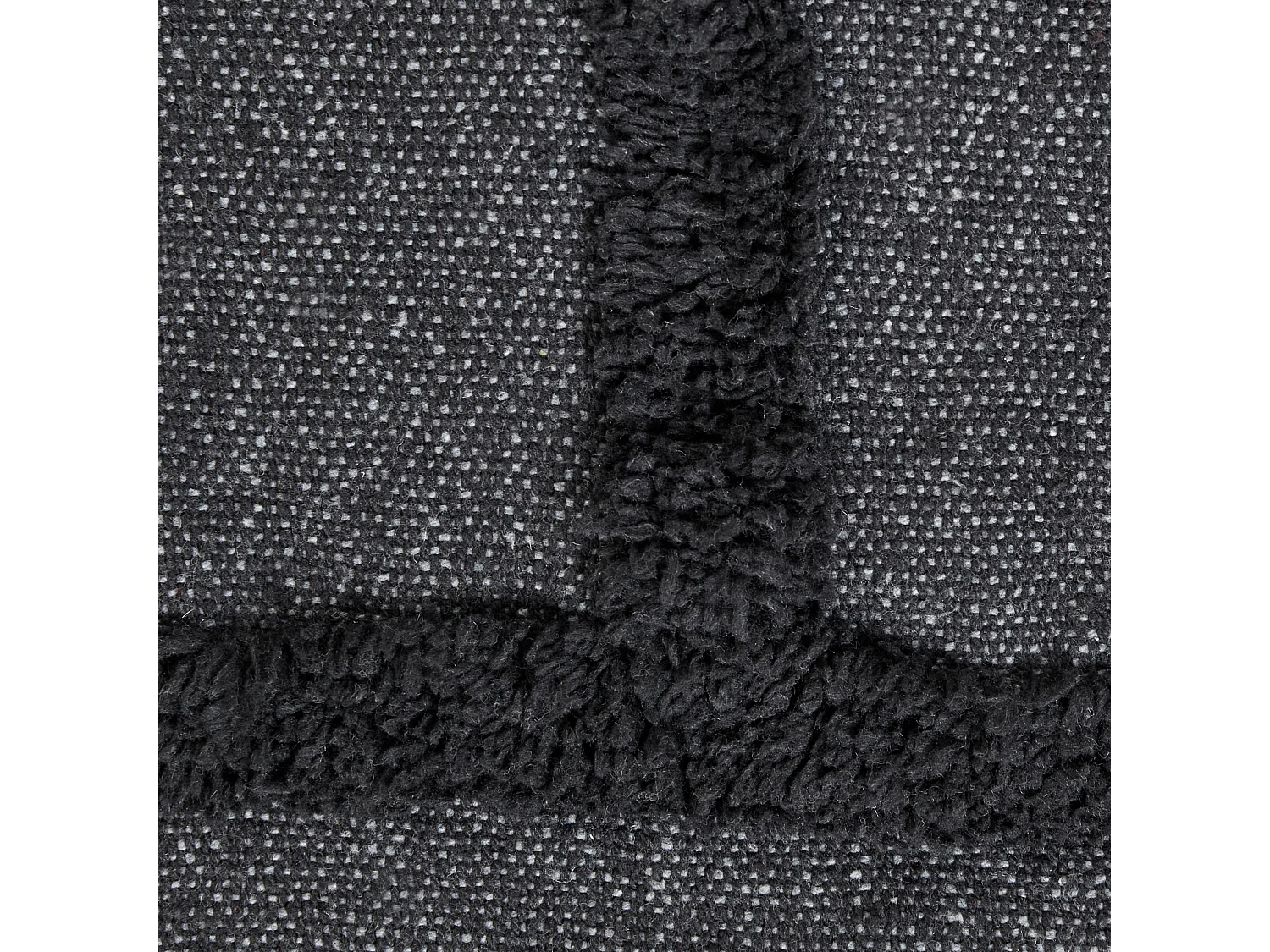 Picknickdecke Baumwolle grau 150 x 200 cm isoliert Fransen Boho Design Gachina