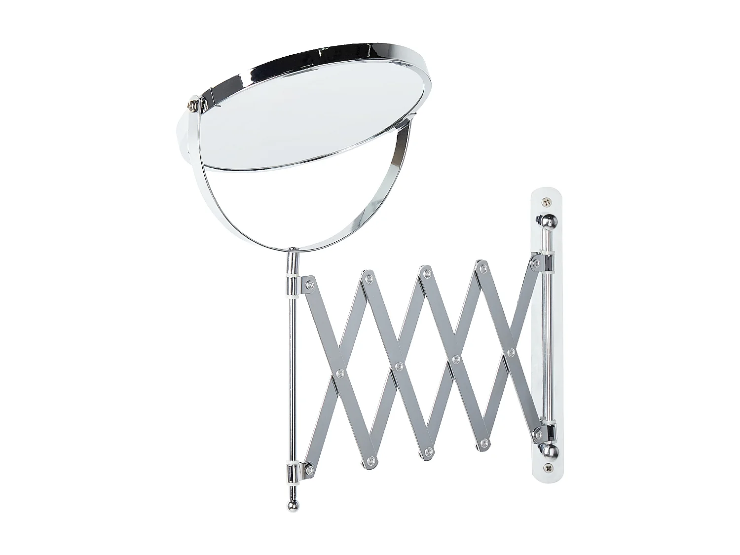 Espelho de maquilhagem extensível para parede YVELINES 57 cm 36 cm Metal Prateado