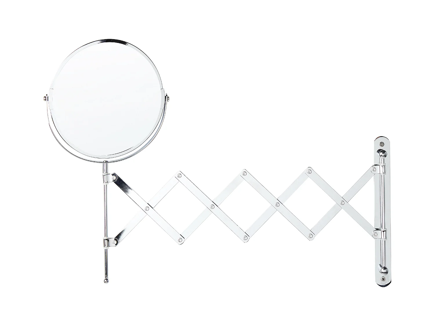 Miroir mural de maquillage extensible YVELINES 57 cm 36 cm Métal Argenté