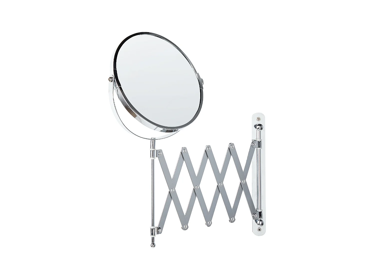 Miroir mural de maquillage extensible YVELINES 57 cm 36 cm Métal Argenté