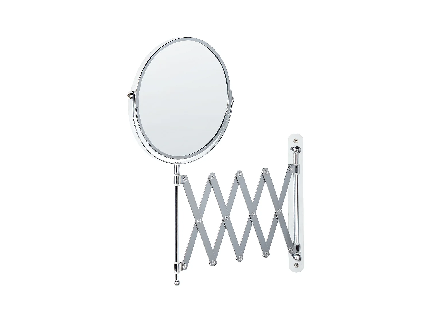 Miroir mural de maquillage extensible YVELINES 57 cm 36 cm Métal Argenté