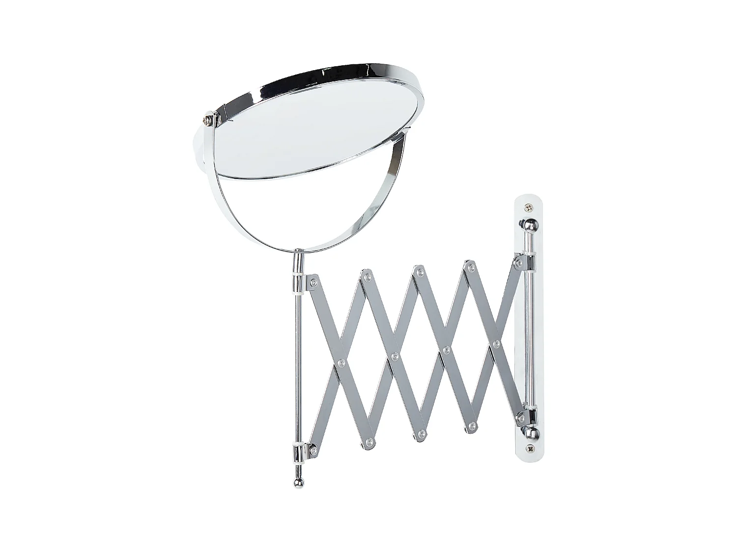Miroir mural de maquillage extensible YVELINES 57 cm 36 cm Métal Argenté