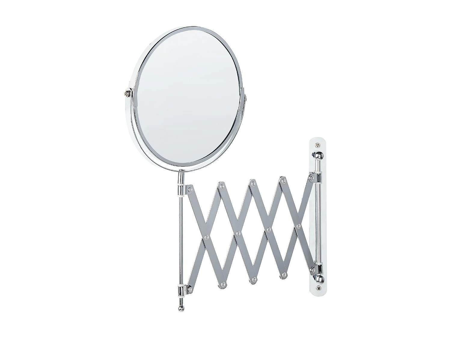 Miroir mural de maquillage extensible YVELINES 57 cm 36 cm Métal Argenté
