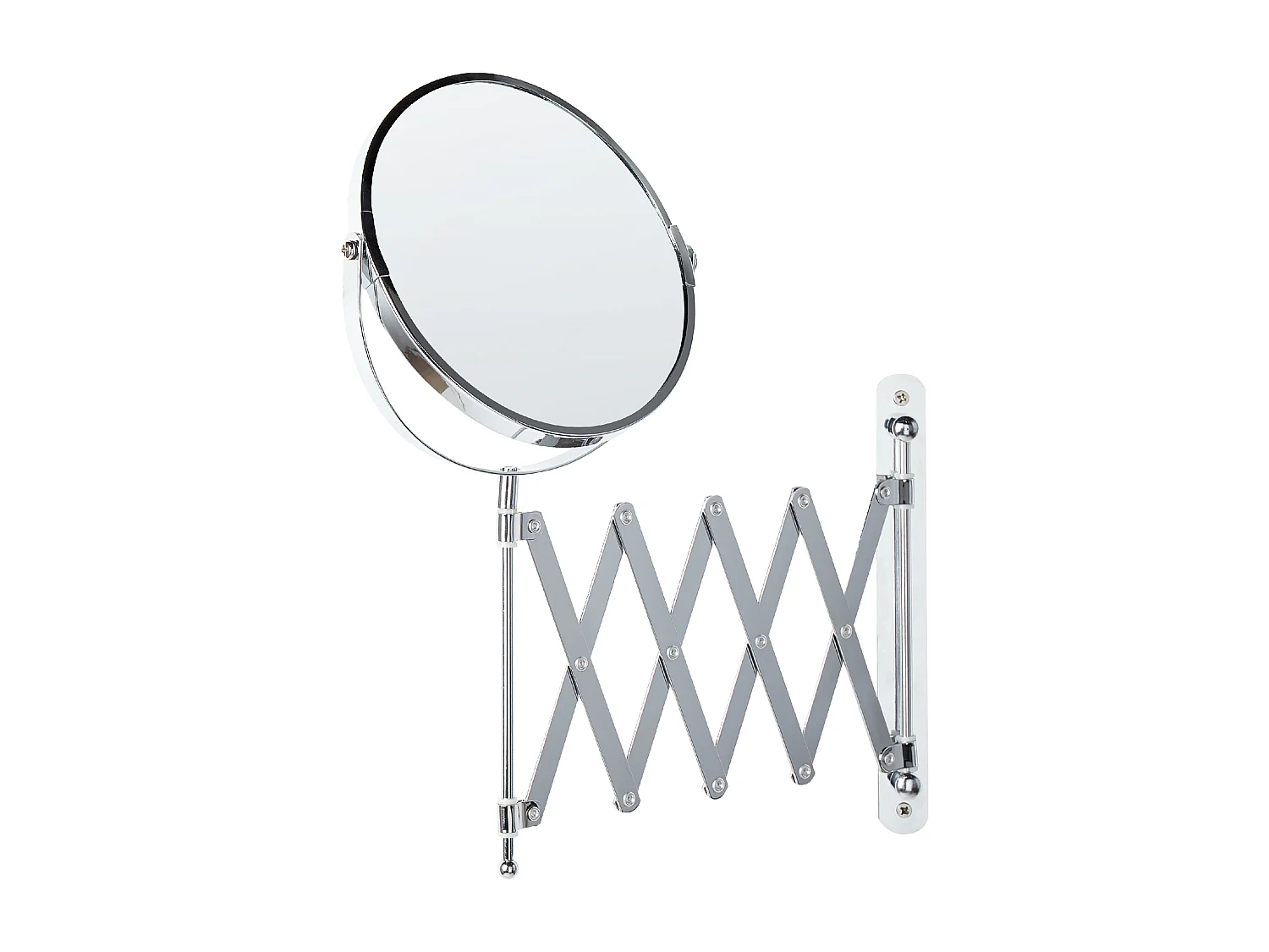 Miroir mural de maquillage extensible YVELINES 57 cm 36 cm Métal Argenté