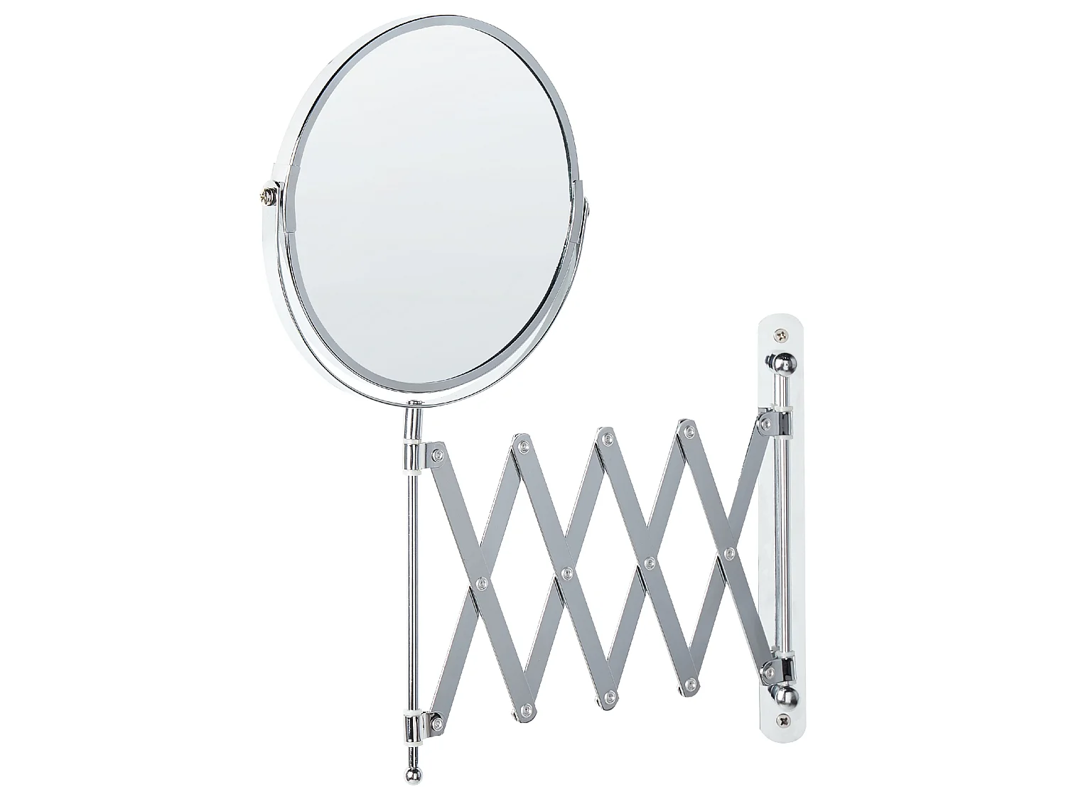 Miroir mural de maquillage extensible YVELINES 57 cm 36 cm Métal Argenté