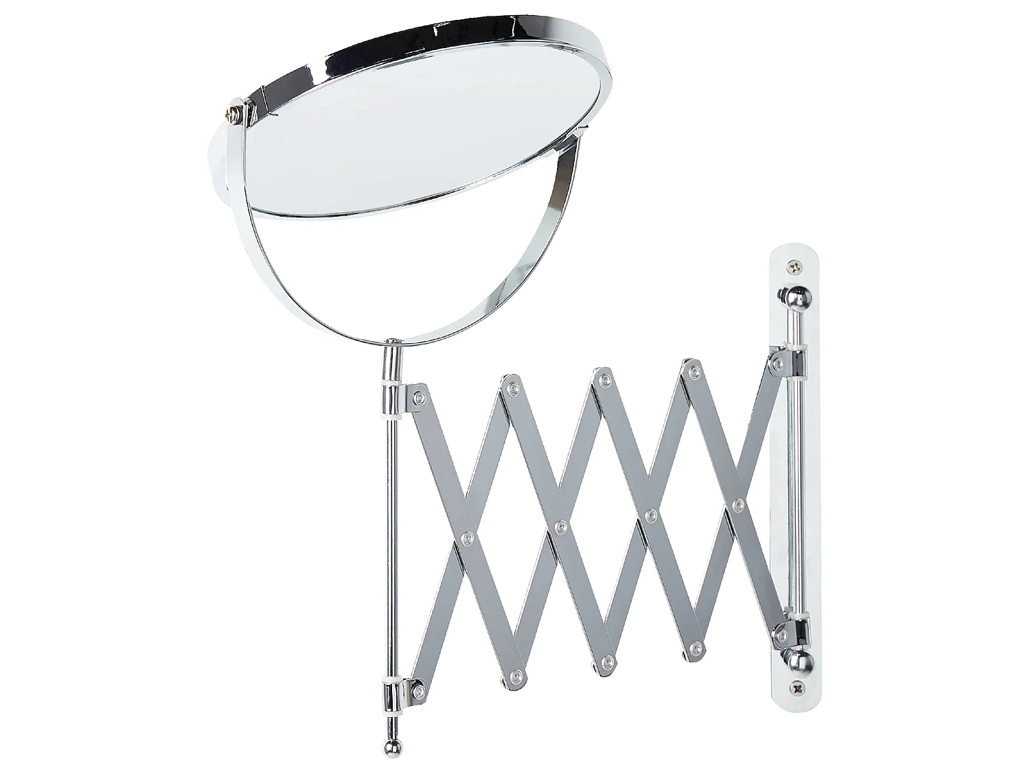 Miroir mural de maquillage extensible YVELINES 57 cm 36 cm Métal Argenté
