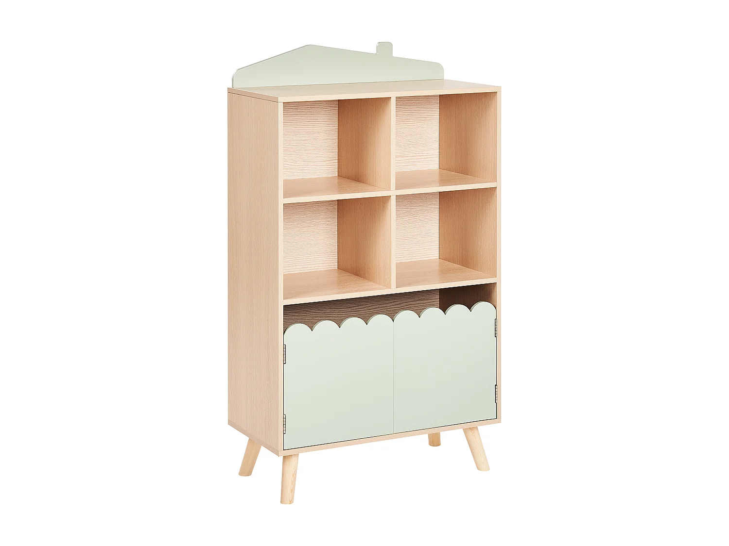 Bücherregal mit 2 Fächern LACKEY Holzwerkstoff 105 cm Hellgrün