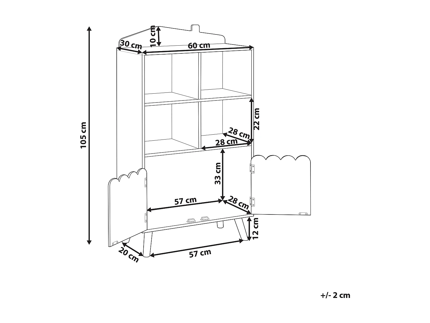 Bücherregal mit 2 Fächern LACKEY Holzwerkstoff 105 cm Hellgrün