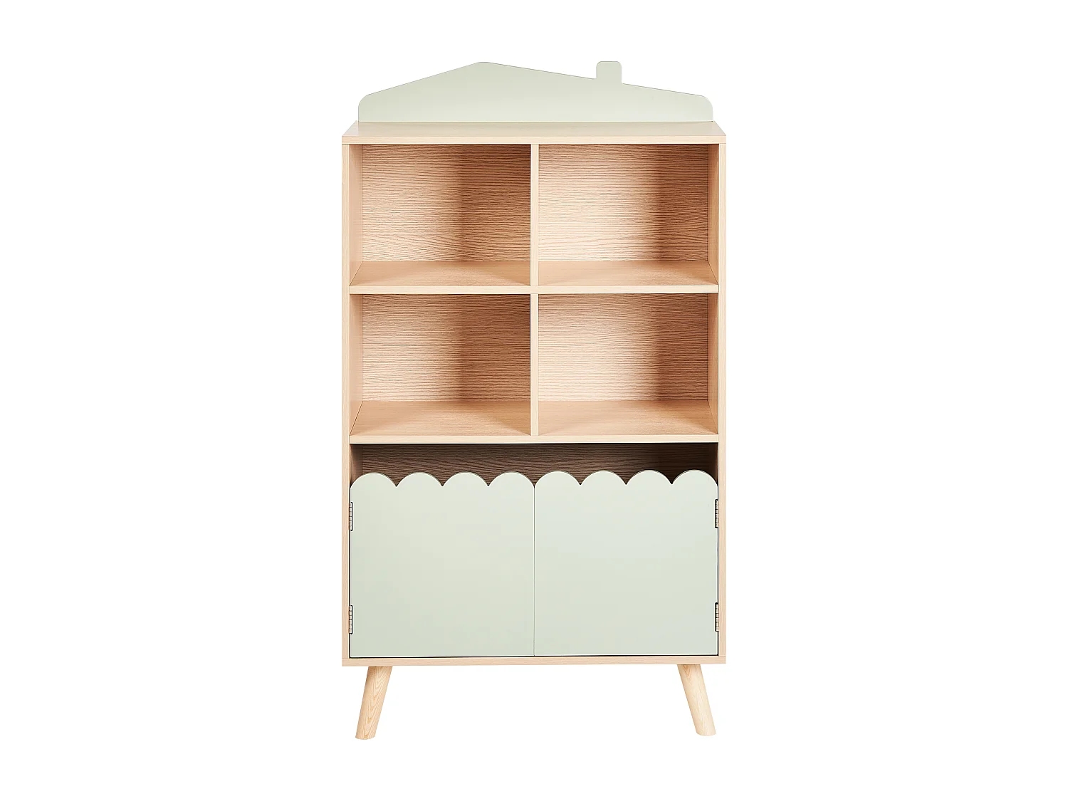 Bücherregal mit 2 Fächern LACKEY Holzwerkstoff 105 cm Hellgrün