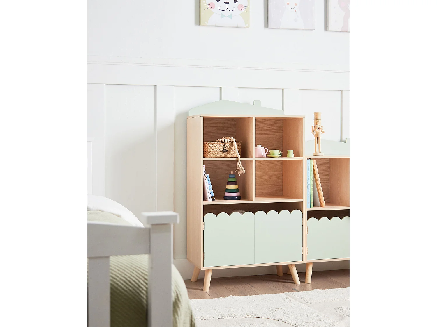 Étagère à 2 niveaux LACKEY 105 cm Vert clair