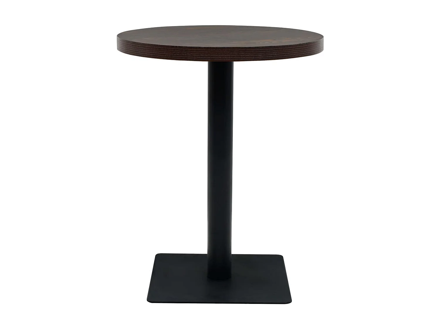 Bistrotafel rond 60x75 cm MDF en staal donker essenkleur