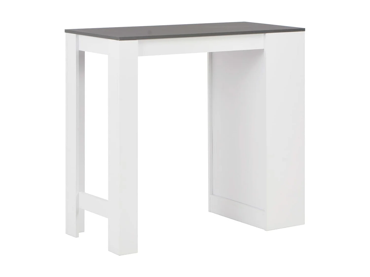 Table de bar avec étagère Blanc 110x50x103 cm