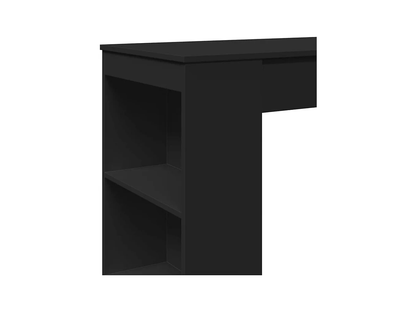 Mesa alta con estantes madera ingeniería negra 95x47x103,5 cm