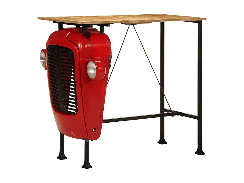 Mesa de bar trator madeira mangueira maciça vermelho/castanho
