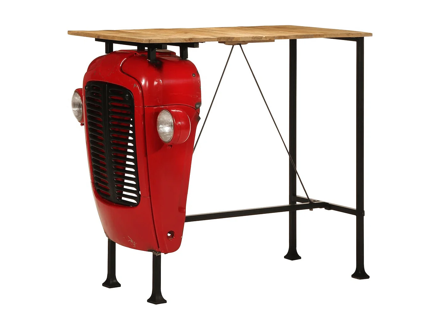 Mesa de bar trator madeira mangueira maciça vermelho/castanho