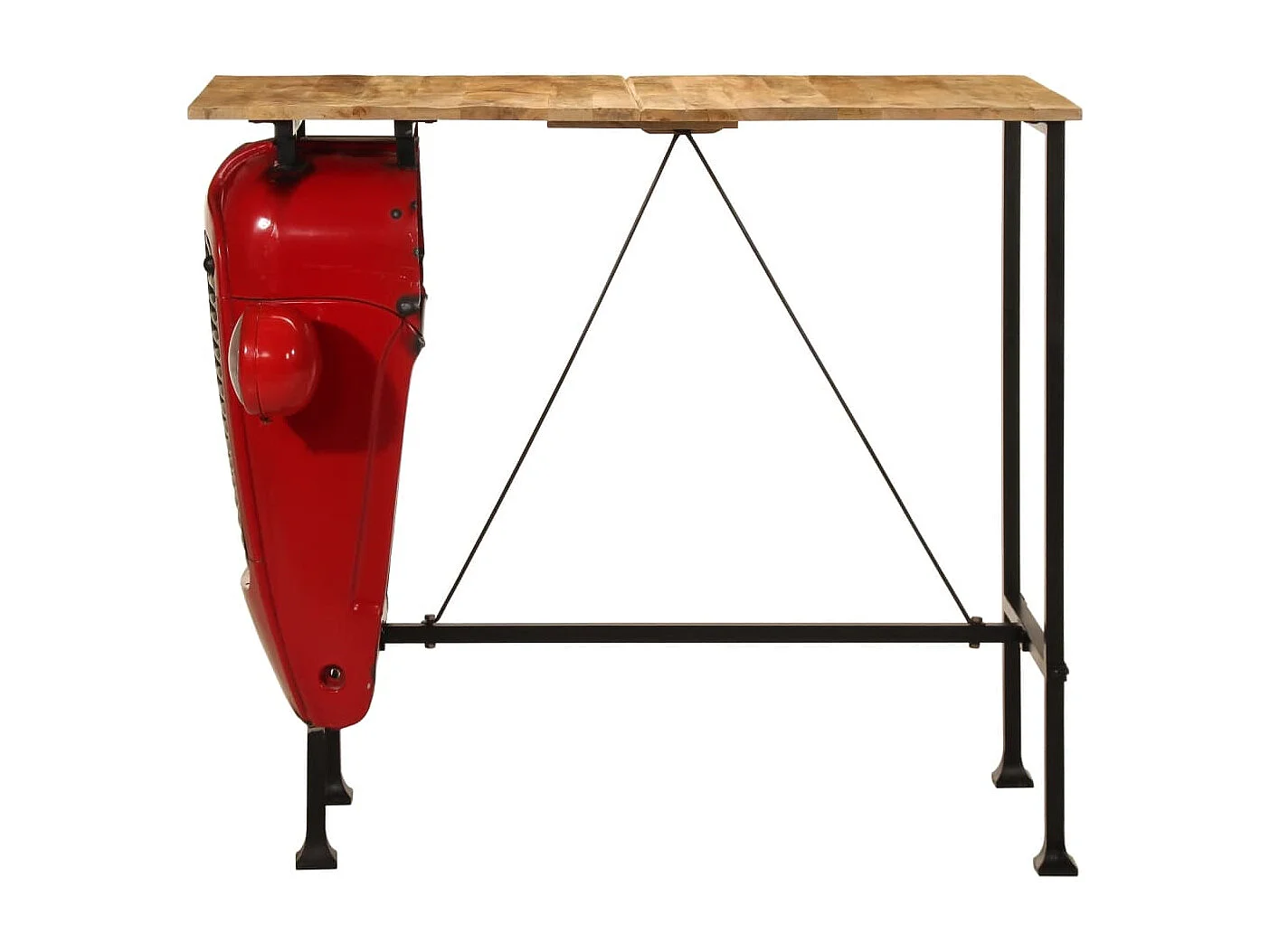 Mesa de bar trator madeira mangueira maciça vermelho/castanho