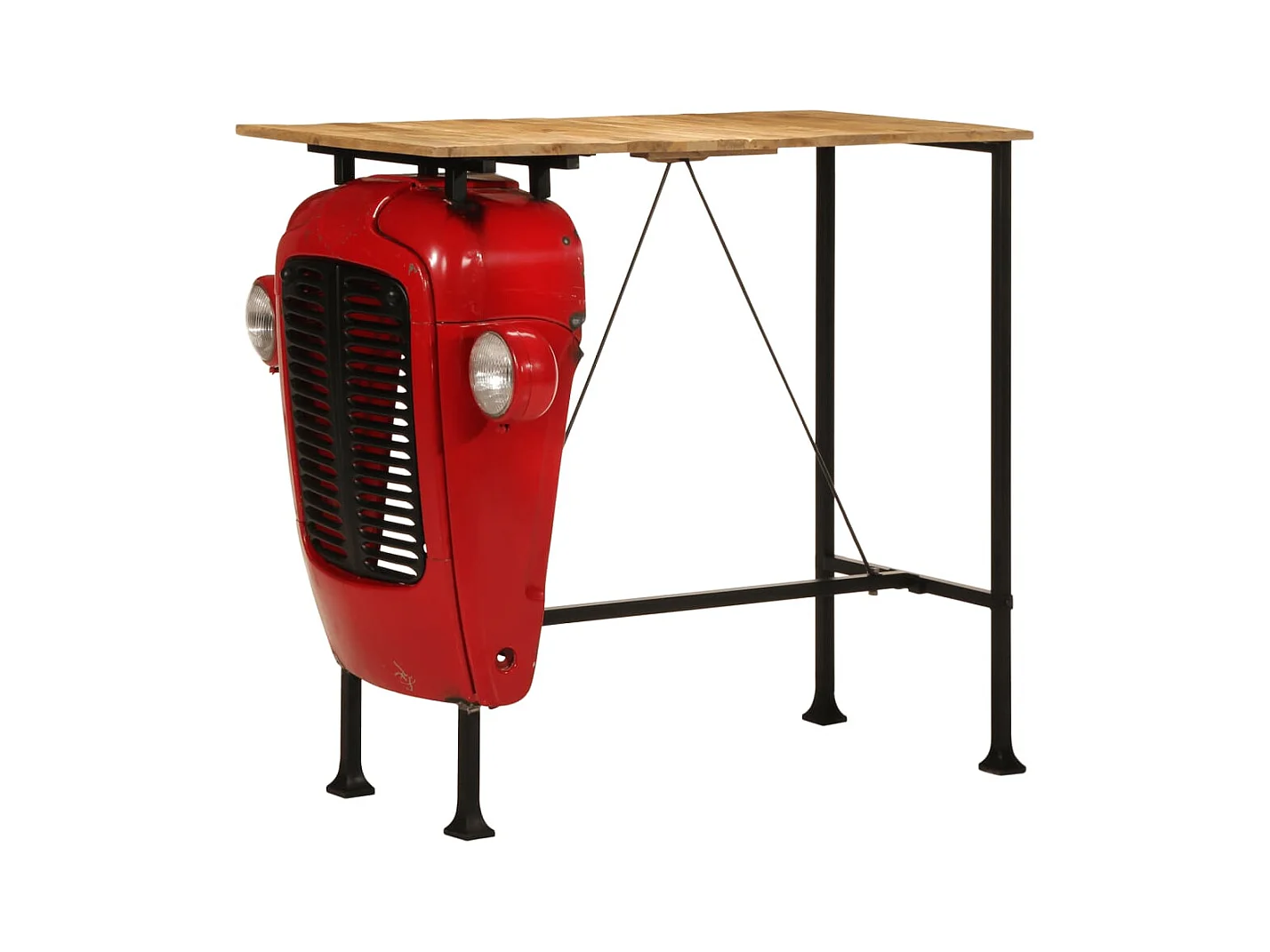 Table de bar forme de tracteur bois de manguier massif