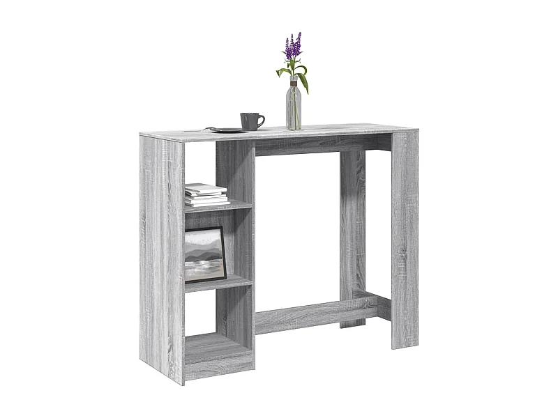 Table de bar avec étagère sonoma gris bois d'ingénierie