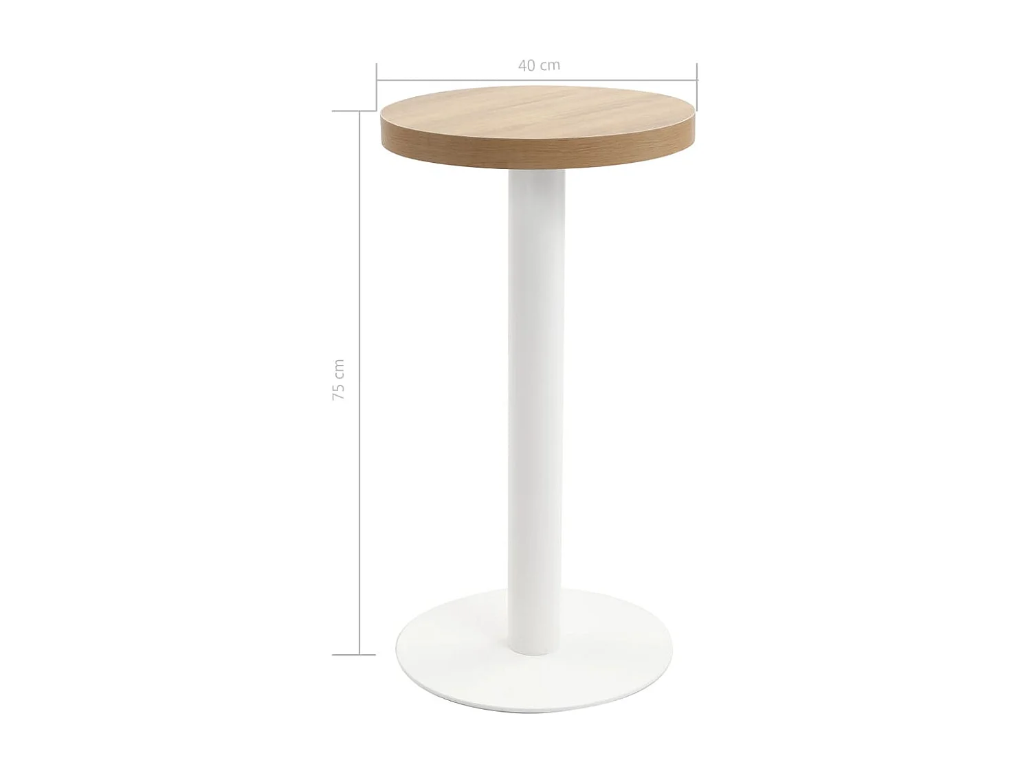 Mesa de bistró MDF marrón claro 40 cm