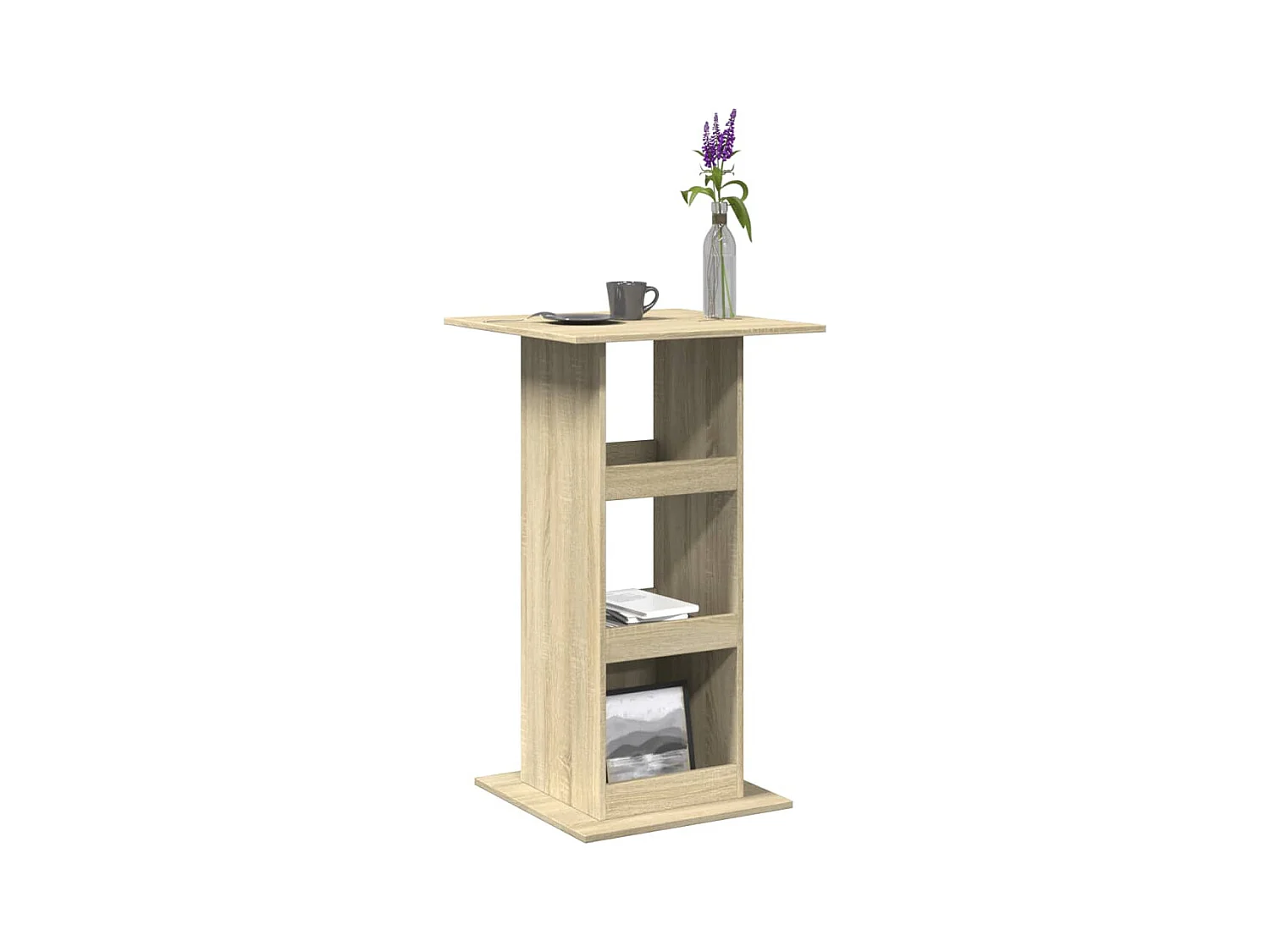 Table de bar avec rangement chêne sonoma bois d'ingénierie