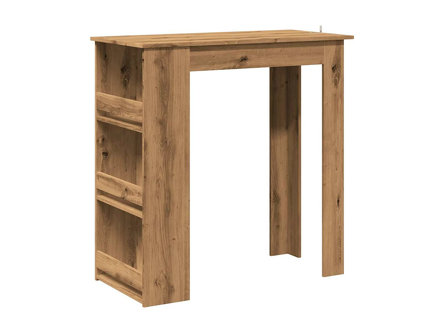 Mesa bar con estante almacenaje roble artisan 102x50x103,5 cm