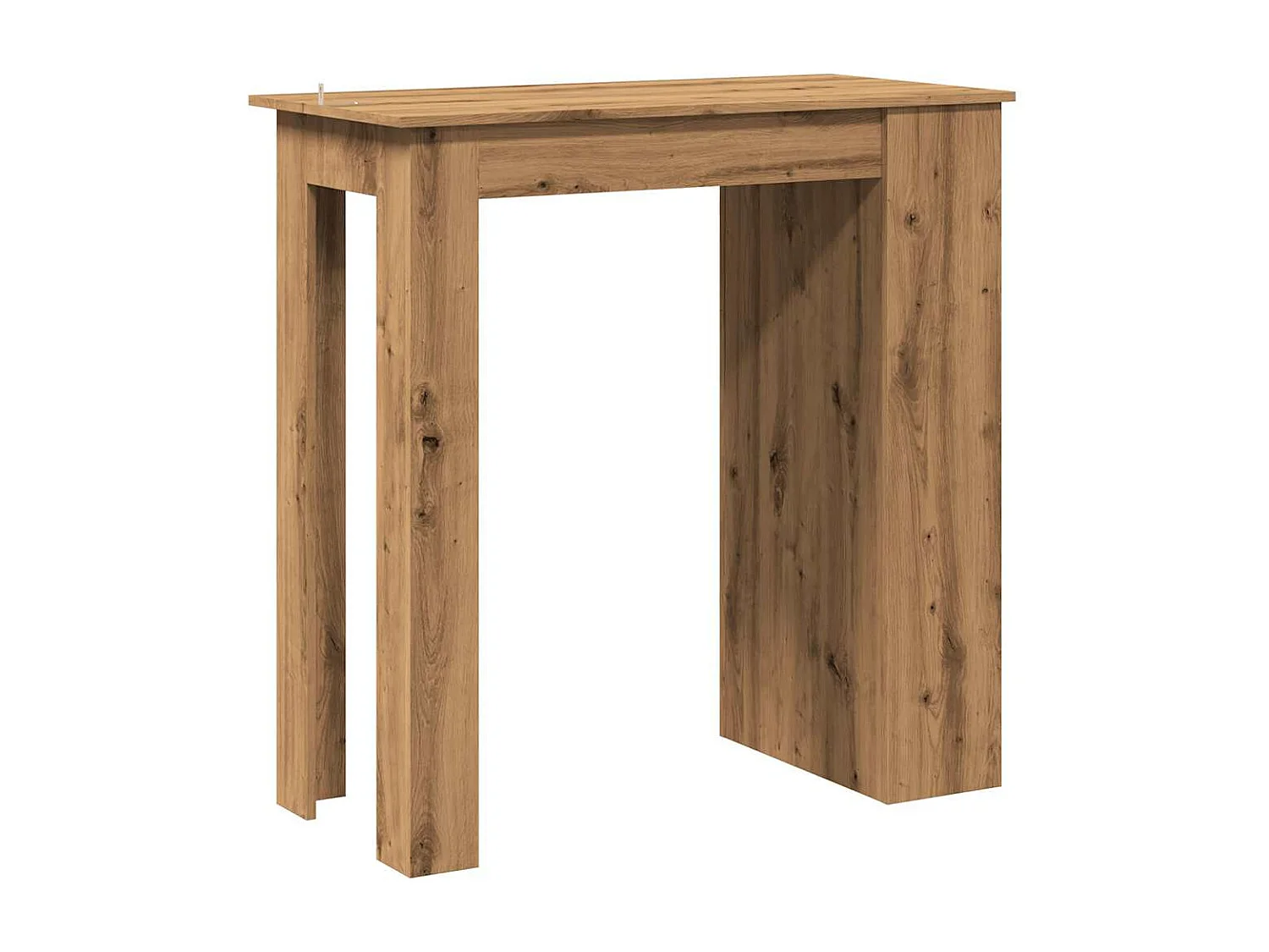 Mesa bar con estante almacenaje roble artisan 102x50x103,5 cm