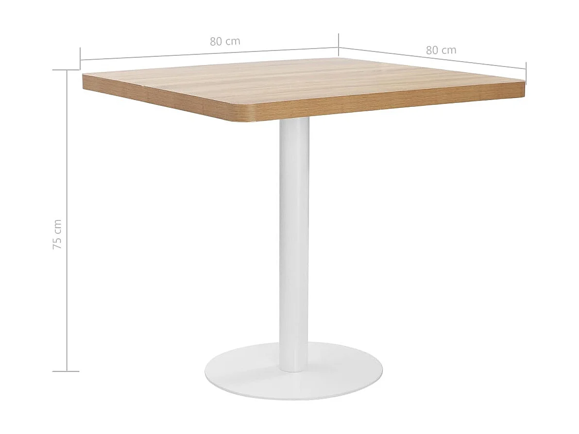 Mesa de bistró MDF marrón claro 80x80 cm