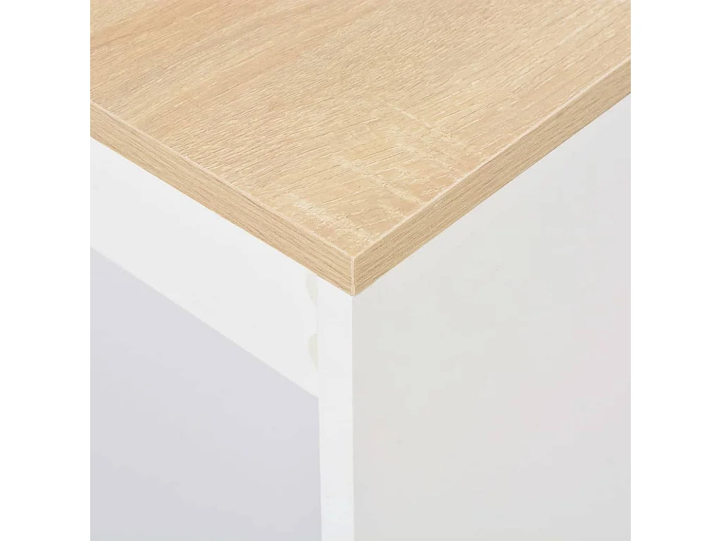 Table de bar avec étagère Blanc 110x50x103 cm