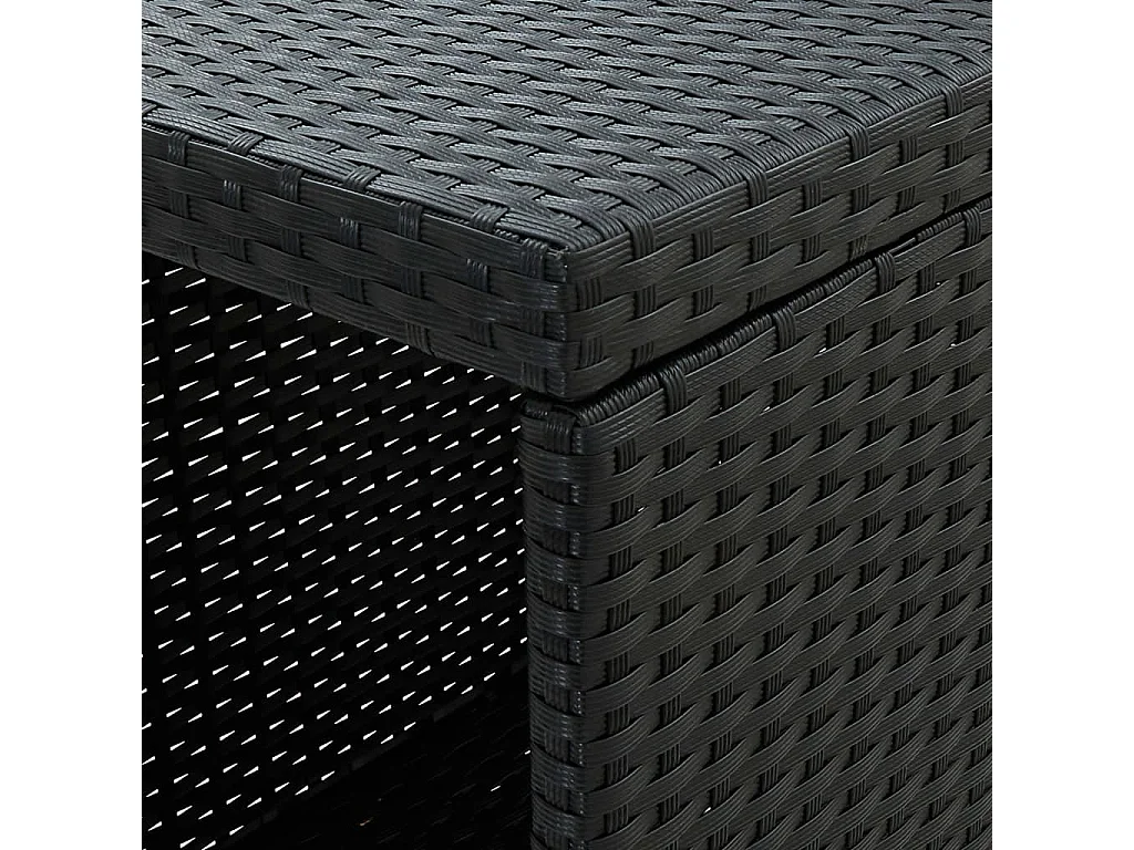 Table de bar avec rangement Noir 120x60x110 cm Résine tressée