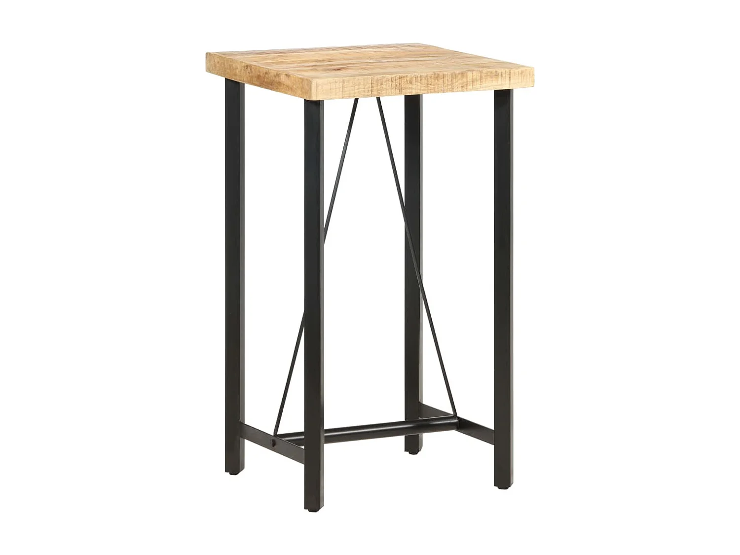 Mesa de bar 60x60x107 cm madeira de mangueira áspera