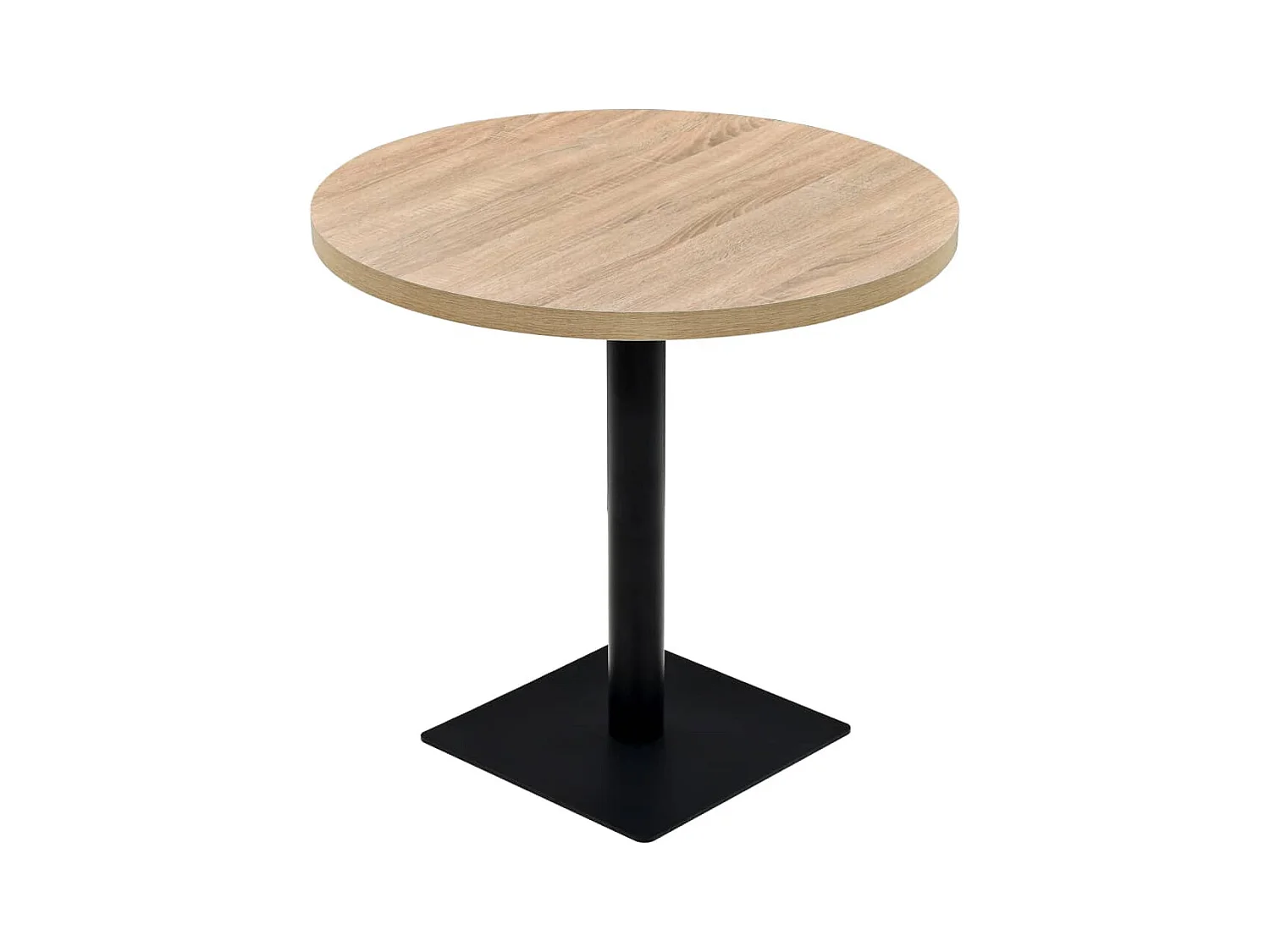 Table de bistro MDF et acier Rond 80 x 75 cm Couleur de chêne