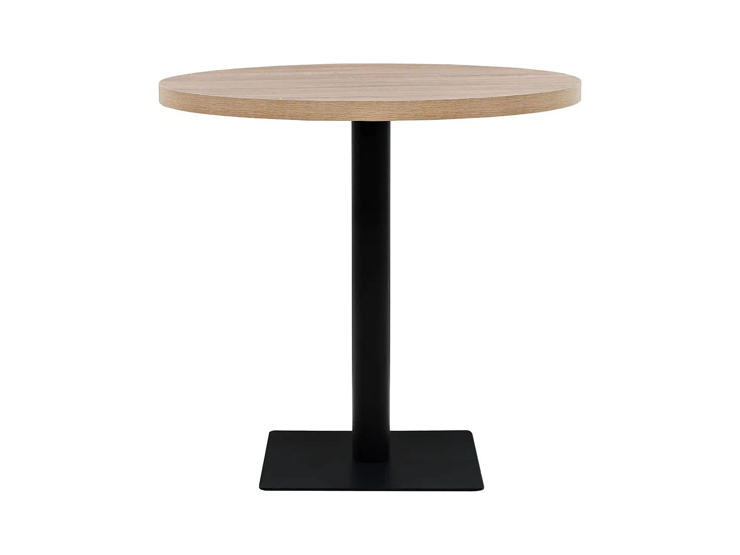 Table de bistro MDF et acier Rond 80 x 75 cm Couleur de chêne