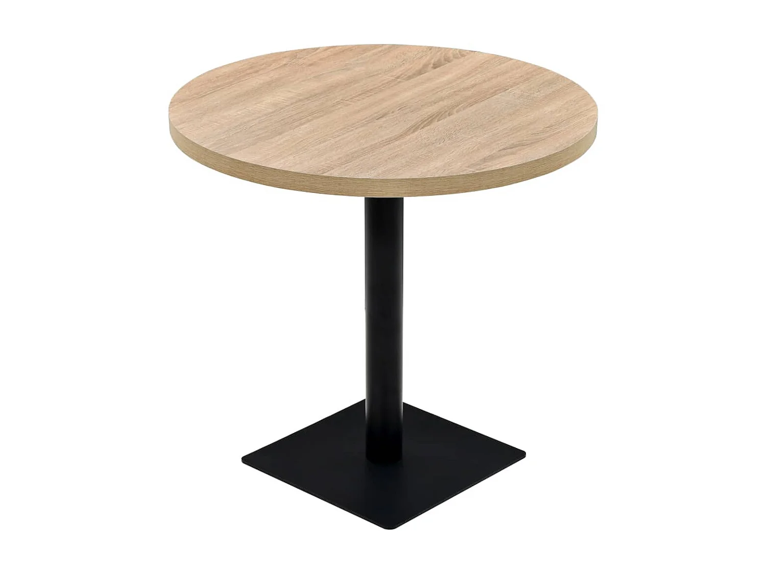 Mesa bistrô MDF e aço redonda 80x75 cm cor de carvalho